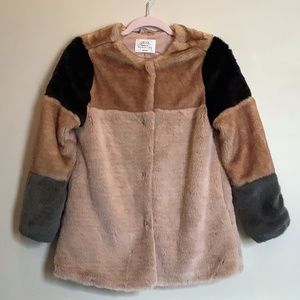 Zara girl’s patchwork faux fur jacket